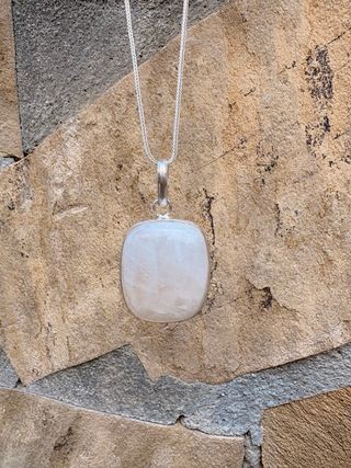 Colgante Plata 925 Piedra Luna Cadena