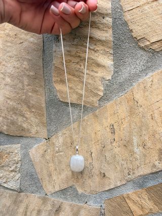 Colgante Plata 925 Piedra Luna Cadena