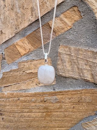 Colgante Plata 925 Piedra Luna Cadena