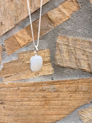Colgante Plata 925 Piedra Luna Cadena