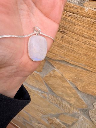 Colgante Plata 925 Piedra Luna Cadena