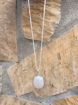 Colgante Plata 925 Piedra Luna Cadena