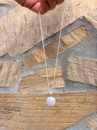 Colgante Plata 925 Piedra Luna Cadena