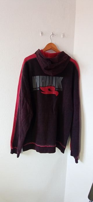 Sudadera con cremallera hombre morada y roja