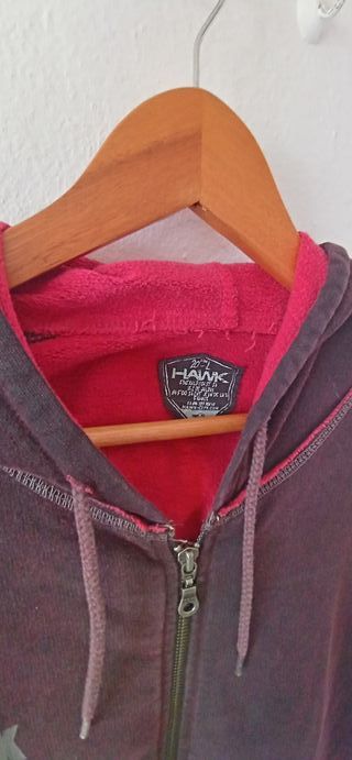 Sudadera con cremallera hombre morada y roja