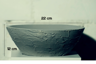 Pezzo di cemento ovale 22cm verde rustico