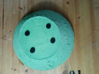 Pezzo di cemento ovale 22cm verde rustico