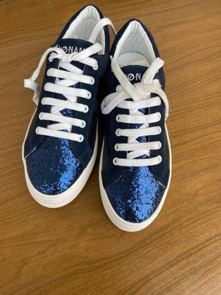 Zapatillas No Name Azul Glitter