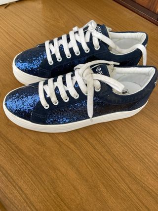 Zapatillas No Name Azul Glitter