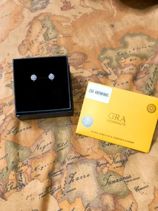 Orecchini GRA Moissanite Argento Cerchietti