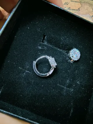 Orecchini GRA Moissanite Argento Cerchietti