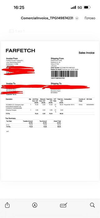 Gorra C.P. Company Negra/Azul