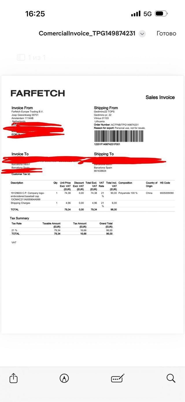 Gorra C.P. Company Negra/Azul