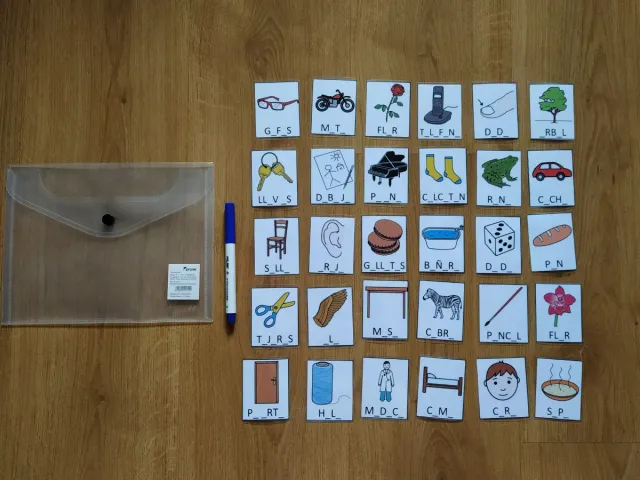 Juego de 30 tarjetas conciencia fonológica vocales