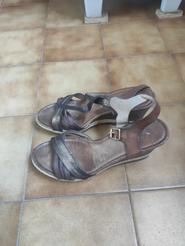 Sandalias cuña In Extenso piel Talla 41