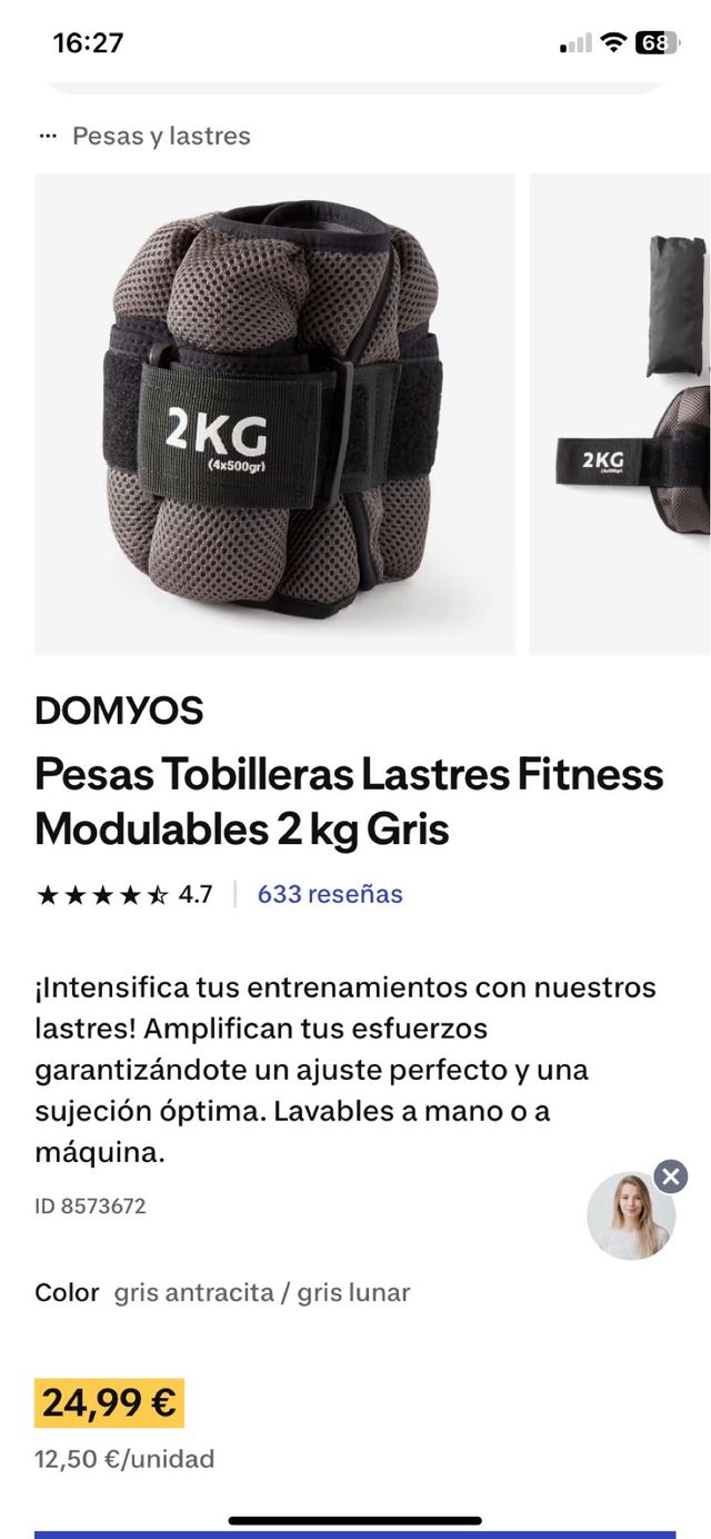 Tobilleras Pesas 2KG