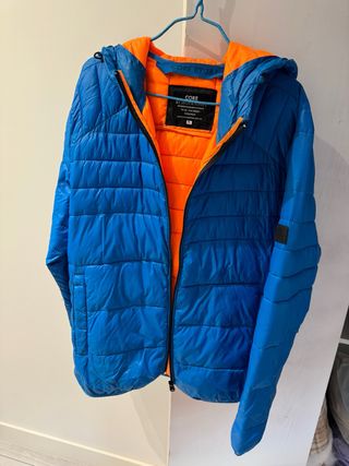 Abrigo plumífero Jack & Jones azul/naranja