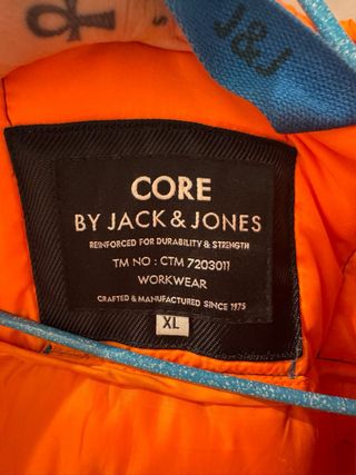 Abrigo plumífero Jack & Jones azul/naranja