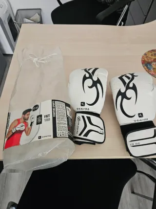 Guantes de boxeo Domyos blancos 10 oz