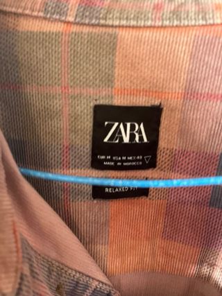 Camisa Zara cuadros pana talla M