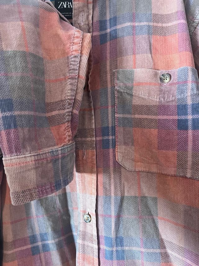 Camisa Zara cuadros pana talla M