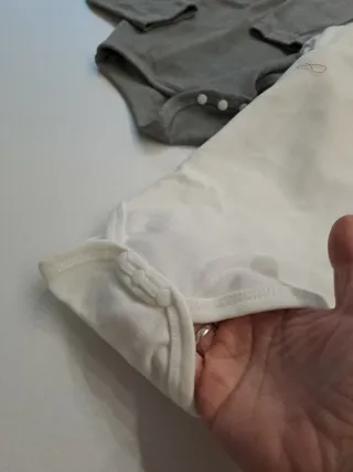 3 Lupetti body per bambini (grigio, bianco, nero)