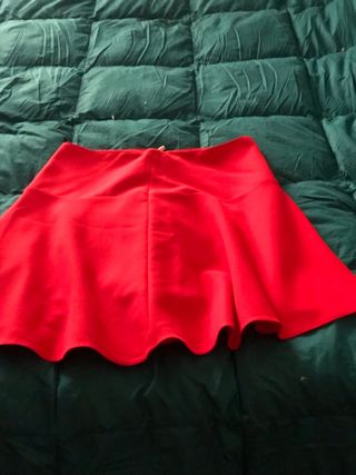 Gonna svasata lunghezza ginocchio rossa