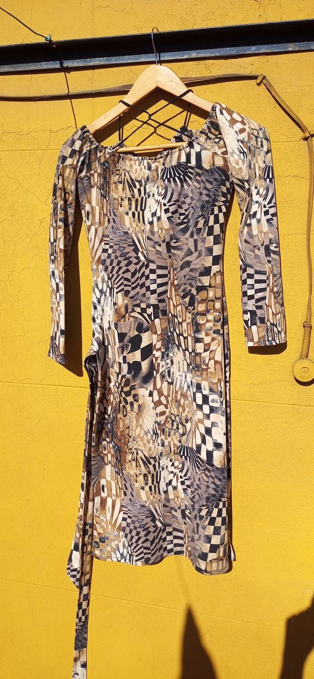 Vestido manga larga estampado