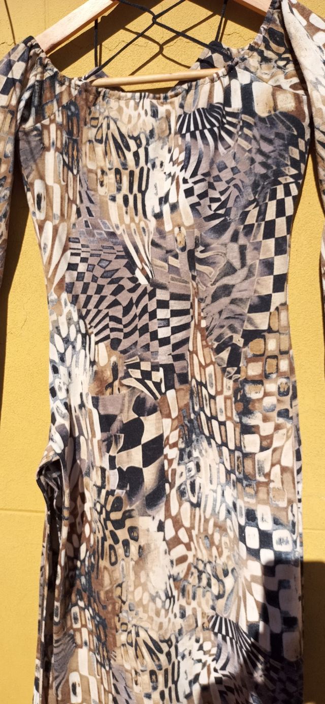 Vestido manga larga estampado