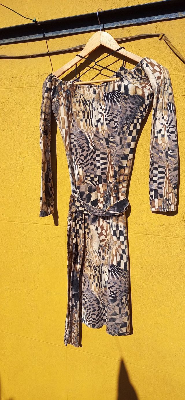 Vestido manga larga estampado