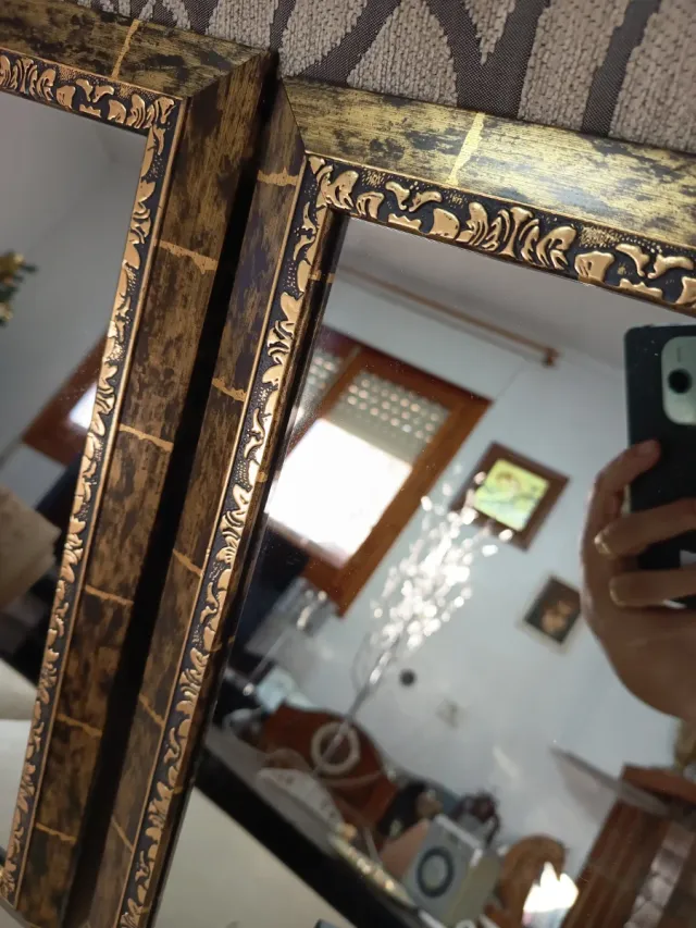 Espejos decorativos madera y dorado