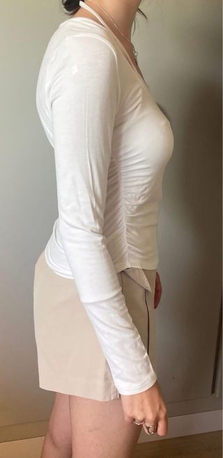 Camiseta blanca manga larga