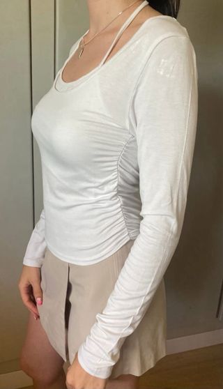 Camiseta blanca manga larga