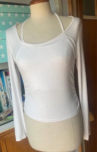 Camiseta blanca manga larga