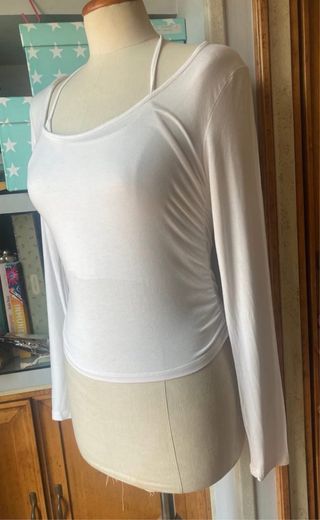 Camiseta blanca manga larga