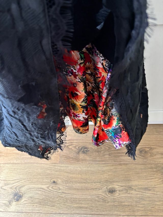 Vestido Dolores Promesas Negro Multicolor