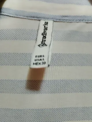 Camisa Stradivarius Rayas Azul Blanco