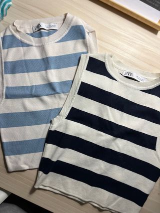 Chaleco de punto Zara rayas S/36/8