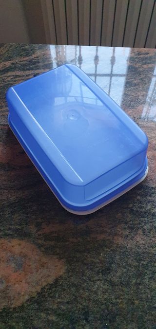 Contenitore porta formaggio Tupperware blu