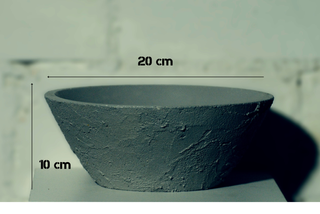 Pezzo di cemento ovale 20 cm rustico nero