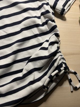 Camiseta Zara Rayas Blanca y Negra Talla XS