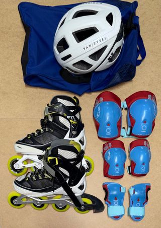 Patines Oxelo talla 35-38 + Casco y Protecciones