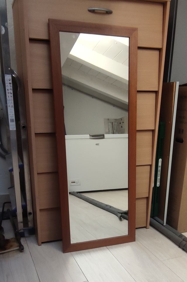 Espejo marco madera marrón