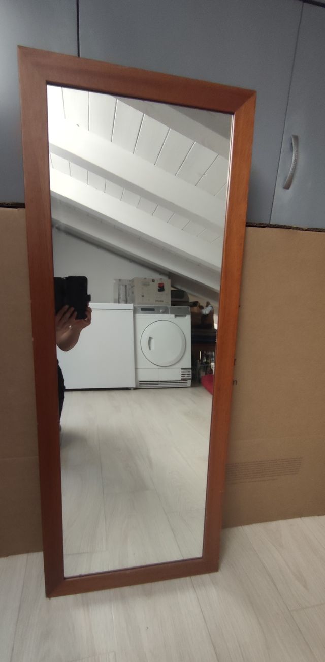 Espejo marco madera marrón