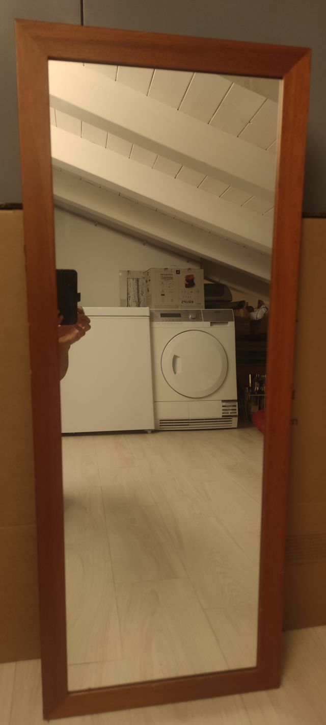 Espejo marco madera marrón