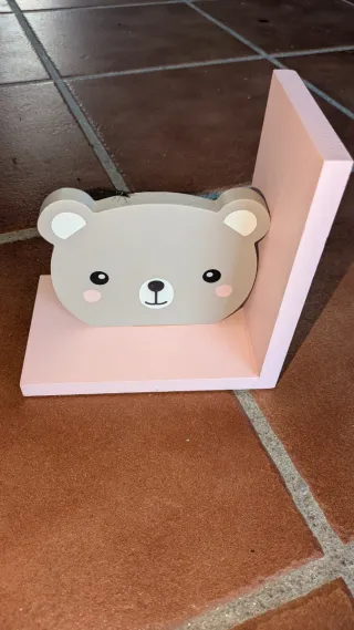 Sujetalibros Oso Rosa