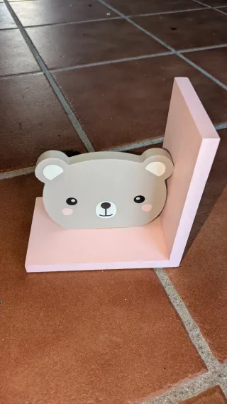 Sujetalibros Oso Rosa