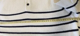 Polo Massimo Dutti Rayas Blanco y Negro