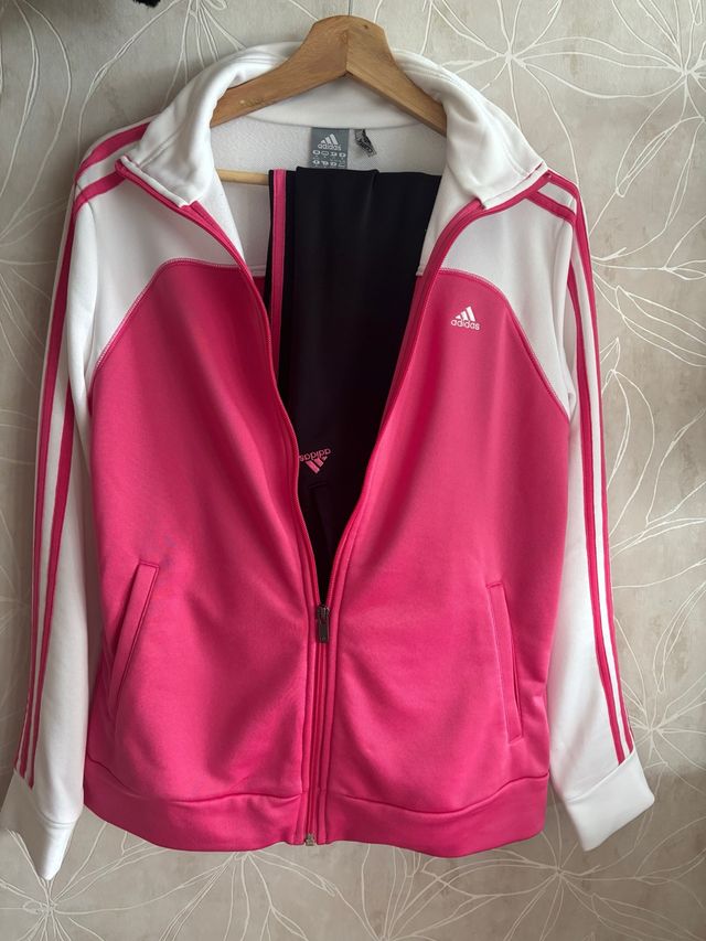 Chándal Adidas chica rosa y blanco