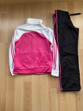 Chándal Adidas chica rosa y blanco